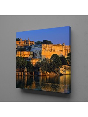 Technopa DENİZ KENARI ŞEHİR KANVAS TABLO - 100x100cm