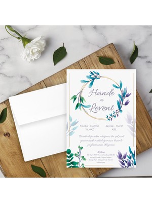 Seyhan Davetiye Beyaz Zarflı Davetiye Düğün - Nişan - Kına - Nikah (500ADET)