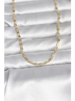 Prativas 14K Gold Renk Çizgi Lazer Model 60cm Kadın Kolye - PRT3500EB10308