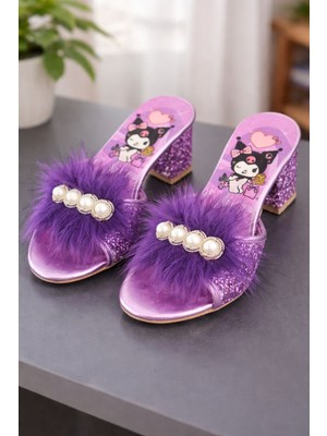 Surpie Shoes Kız Çocuk Karakterli Terlik, Çocuk Topuklu Terlik