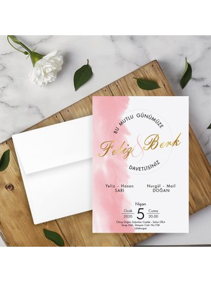 Seyhan Davetiye Beyaz Zarflı Davetiye Düğün - Nişan - Kına - Nikah (500ADET)