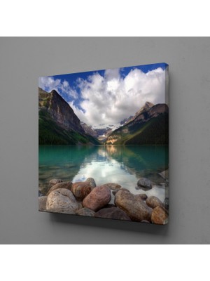 Technopa DAĞLAR ARASINDAKİ AKARSU KANVAS TABLO - 30x30cm