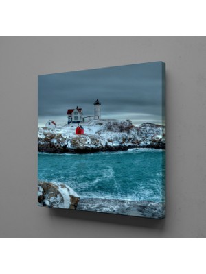Technopa BEYAZ DENİZ FENERİ KANVAS TABLO - 80x80cm