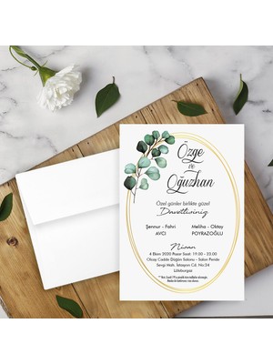 Seyhan Davetiye Beyaz Zarflı Davetiye Düğün - Nişan - Kına - Nikah (500ADET)