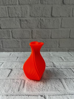 Renklime 11 cm Turuncu Kalp Formlu Mini Vazo Estetik Dekoratif Obje