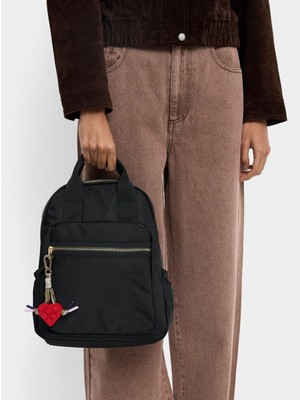 Parfois Kalp Charmlı Teknik Kumaş Sırt Çantası