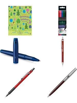 Faber-Castell Grip Finepen Ince Keçe Uçlu Kalem Seti, 5’li, ... +5 Parça Fırsat Seti