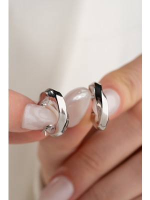 Two Arts Kadın 925 Ayar Gümüş Burgu Hoop Küpe | 14K Altın Kaplama | Hediye Kutusunda