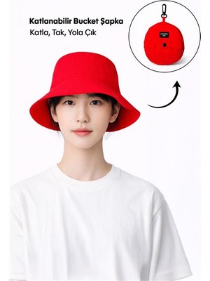 Ecrou Charm Bucket Şapka Kırmızı