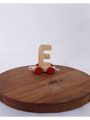 Lal Dizayn Dekoratif Tekerlekli Ahşap Harf- E