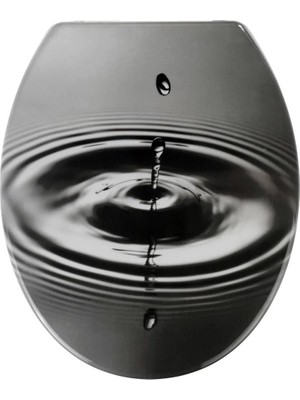 Wenko Waterdrop Grey Klozet Kapağı