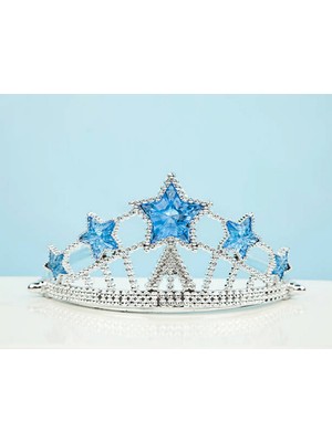 Zero Land Storozde Yıldız Şekilli Elsa Prenses Kraliçe Tacı Mavi Renk Çocuk Boy 5X17 cm