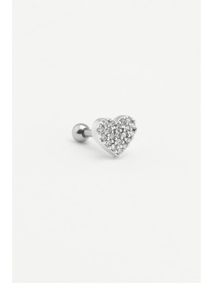 The Originals Çelik Tragus Piercing Kalp Figürlü Zirkon Taşlı