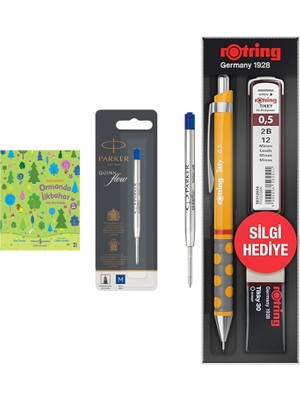 Parker 1950371 Quinkflow Tükenmez Kalem Yedeği, Orta Kalınlı... +2 Parça Fırsat Seti