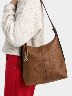 Parfois Kadın Desenli ve Hayvan Kabartmalı Omuz Çantası