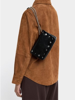 Parfois Kadın Kapaklı ve Metalik Detaylı Omuz Çantası