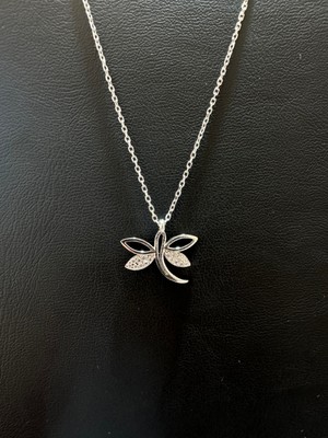 Luna Gümüş Taşlı Orta Boy Yusufçuk Kadın Gümüş Kolye