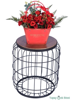 Yapay Çiçek Sitesi Yapay Çiçekli Romantic Çantalı Aranjman Model 35