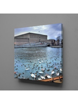 Technopa ÖRDEKLERLE GÖL MANZARASI KANVAS TABLO - 30x30cm