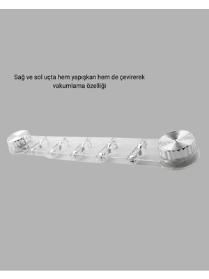 Astraltech Vakumlu ve Yapışkanlı Mutfak Banyo Askılığı 5 Bölmeli Pratik Düzenleyici