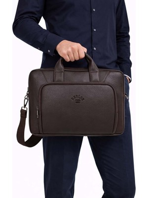 Derise Club Unisex, Kahverengi Dosya Tablet Notebook Çantası, 14 Inç Laptop ve Evrak Çantası