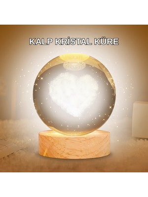 Astraltech Kalpli LED Işıklı Cam Küre Büyük Boy Kristal Tasarım