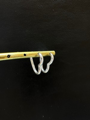 Luna Gümüş Ithal 1,5 cm Boyutlu Içi Boş Kalp Kadın Gümüş Küpe