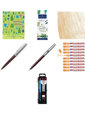 Faber-Castell Goldfaber Aqua Çift Uçlu Markör, Kaligrafi, 6'... +6 Parça Fırsat Seti