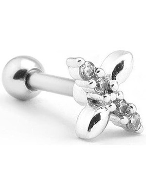 The Originals Çelik Tragus Piercing Çiçek Figürlü Zirkon Taşlı