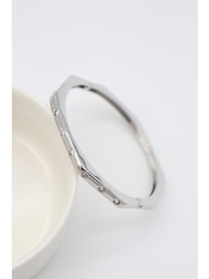 The Originals Geometrik Model Zirkon Taşlı Gümüş Renk Vip Kelepçe