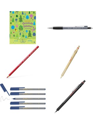 Faber-Castell Grip 1345/47 2022 Versatil Kalem, 0.7 Mm, Gri,... +5 Parça Fırsat Seti