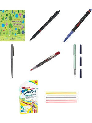 Rotring Rapid Pro Tükenmez Kalem 1904292 Mavi,tekli Kutu... +7 Parça Fırsat Seti