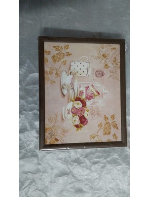 Es Dekor Kahve Kenarlı Fincan Seti Minderli Desenli Keyif Tepsisi Kahvaltı Tepsisi