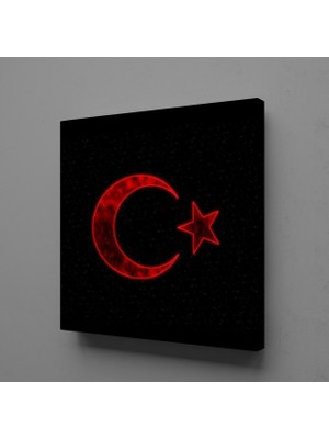Technopa SİYAH KIRMIZI BAYRAK KANVAS TABLO - 130x130cm
