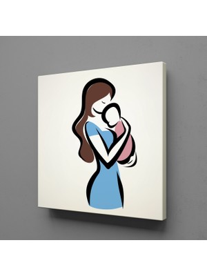 Technopa BEBEĞİNİ KUCAĞINA ALAN ANNE KANVAS TABLO - 70x70cm
