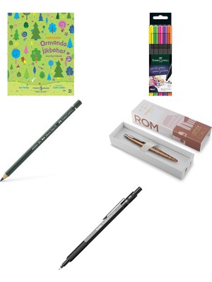 Faber-Castell Grip Finepen Ince Keçe Uçlu Kalem Seti, 5’li, ... +4 Parça Fırsat Seti