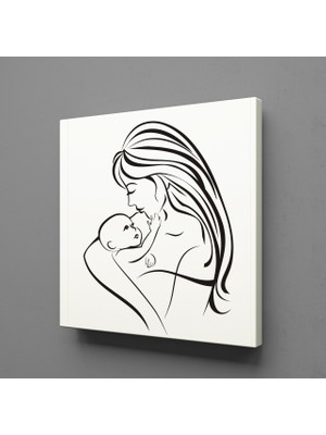 Technopa BEBEĞİYLE İLGİLENEN ANNE KANVAS TABLO - 90x90cm