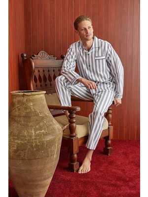 Kly Poplin Kumaş %100 Pamuk Erkek Pijama Takım