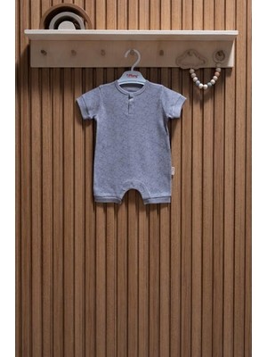 MiaBaby Elephant Jakarlı Theme Y.kol Kısa Tulum 0-3/9-12 Ay