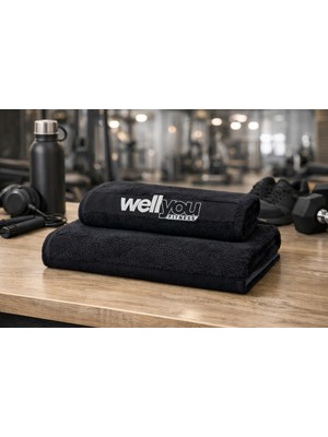 Yeni Nesil Fitness Spor Havlusu Siyah Leke Tutmayan 50X90 cm %100 Pamuk
