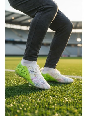 Playup MK-252-153 Beyaz-Neon Yeşil Erkek Krampon