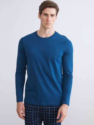 Lc Waikiki Yeni Sezon Bisiklet Yaka Uzun Kollu Erkek Pijama Üst