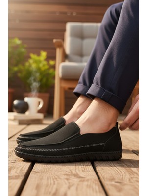 Enoch Hakiki Deri Siyah Bağcıklı Erkek Comfort Ayakkabı