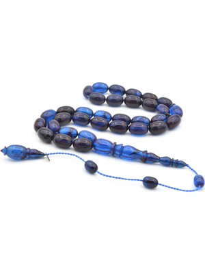 Murty99 Mehmet Arıcı Imzalı Beyzi Kesim Lacivert Siyah Sıkma Kehribar Tesbih