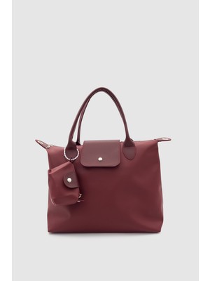 Wuclo Urbel Kapak Detaylı Cüzdanlı Çapraz Askılı El, Kol ve Omuz Çantası Bordo