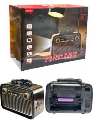 Renklime Müzik Kutusu Bluetooth Bağlantılı El Fenerli Nostaljik Tasarım Radyo