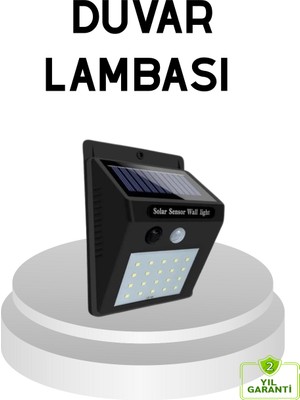 Renklime 20 LED Güneş Paneli Aydınlatma – Fotoselli ve Hareket Algılamalı Dış Mekan Duvar Lambası