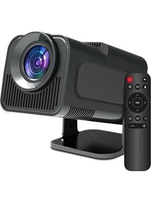 Renklime Android Projeksiyon Siyah Taşınabilir Sinema Projektörü 4K 1080P Ev Sineması Bluetooth