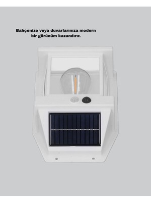 Renklime Güneş Enerjili Dış Mekan Sensörlü Duvar Lambası IP65 Su Geçirmez