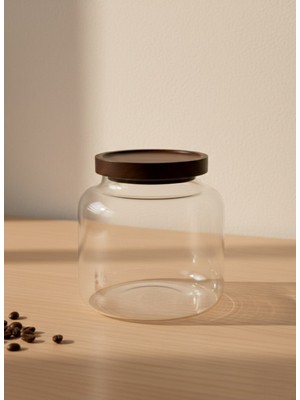Akasya Kapak Erzak Cam Kavanoz 15X15 cm Saklama Kabı